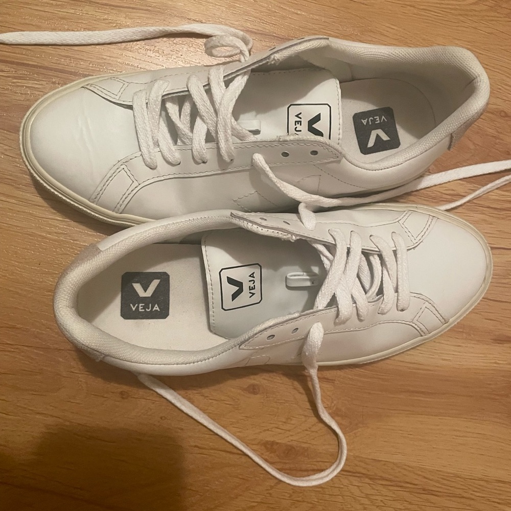 Veja low esplar white leather lace up sneakers - Picture 5 of 12